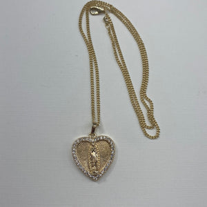 Virgen de Guadalupe Heart Necklace