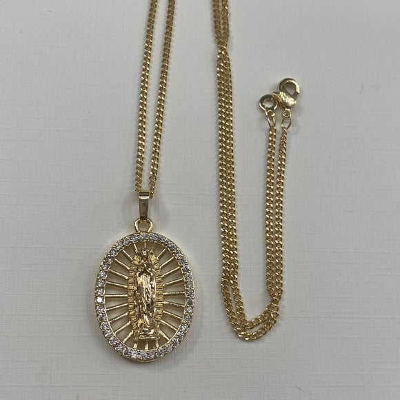 Virgen de Guadalupe Oval Necklace