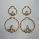 San Judas hoop earrings