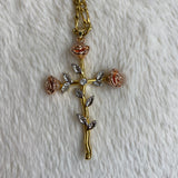 Rose cross necklace