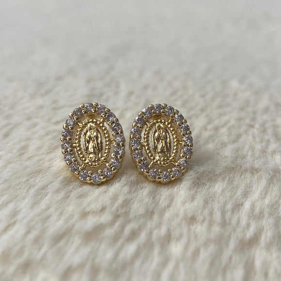 Mini Virgen de Guadalupe earrings (OVAL)